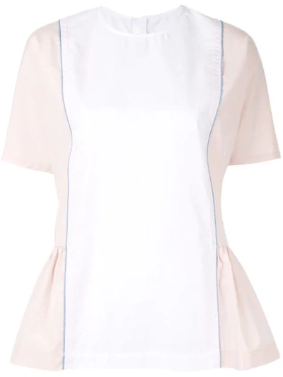 Marni Peplum Side Blouse In White