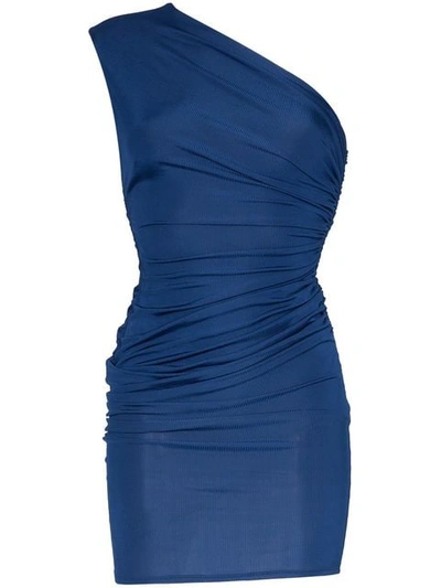 Alexandre Vauthier One Shoulder Mini Dress In Blue