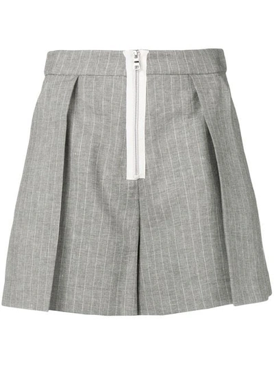 Pinko Pleated Short Shorts In Grey