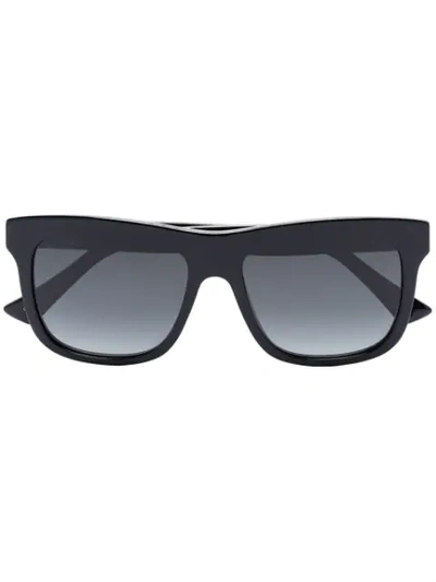 Gucci Black Rectangular Bee Detail Sunglasses