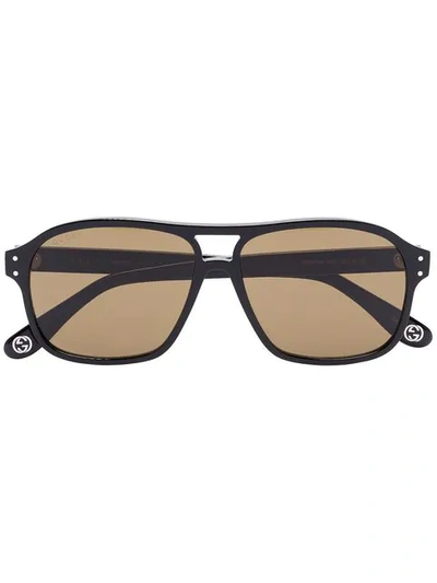 Gucci Black Tinted Aviator Sunglasses