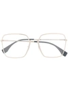 Fendi Square Frame Glasses In Silver