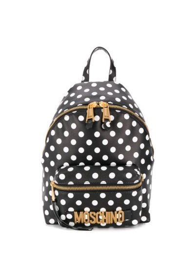 Moschino Logo Polka Dot Backpack - Black