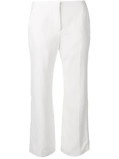 Alexander Mcqueen Cropped Tailored Trousers In White