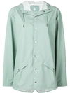 Rains Hooded Raincoat In Green