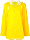 Rains Hooded Rain Jacket In Yellow