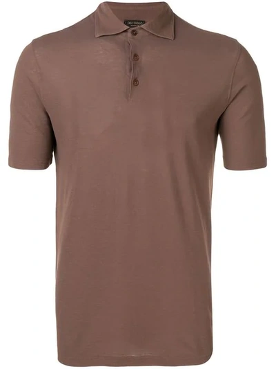 Dell'oglio Slim-fit Polo Shirt In Brown