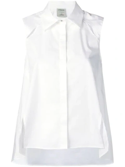 Pinko Sleeveless Button Down Shirt In White
