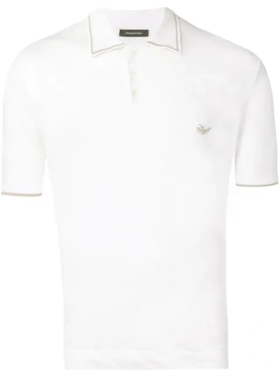 Ermenegildo Zegna Logo Embroidered Polo Shirt In White