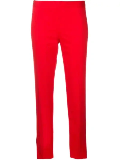Alberto Biani Mid-rise Cropped Trousers In Red