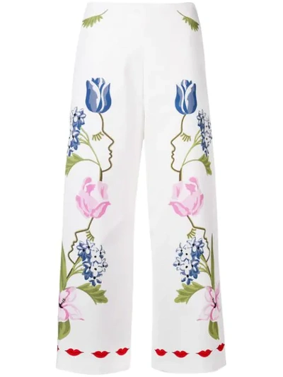Vivetta Cropped Printed Trousers In White