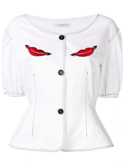 Vivetta Embroidered Lips Jacket In White