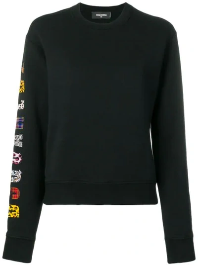 Dsquared2 Printed Sweatshirt In Black