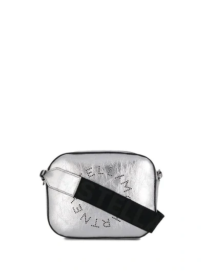 Stella Mccartney Logo Mini Camera Bag In Silver