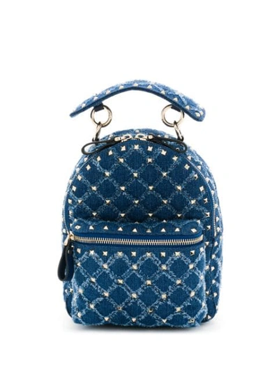 Valentino Garavani Garavani Mini Rockstud Spike Backpack In Blue