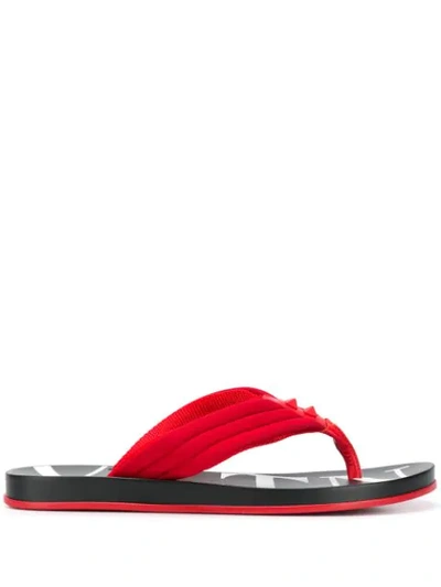 Valentino Garavani Men's Flip Flops Sandals In Dm9 Red