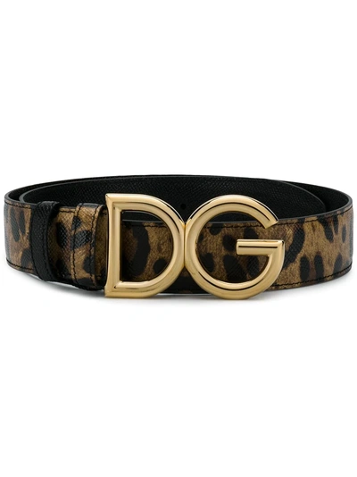 Dolce & Gabbana Leopard-print Belt - Brown