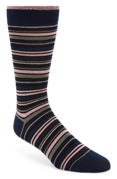 Ted Baker Holyhok Stripe Socks In Navy