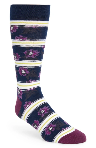 Ted Baker Graphic Floral Socks In Pink Multi