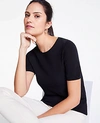 Ann Taylor Petite Short Sleeve Sweater In Black