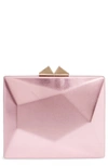 Nina Geometric Faux Leather Minaudiere In Pink