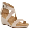 Lucky Brand Kenadee Wedge Sandal In Tipsy Taupe Suede