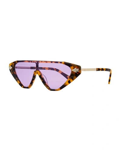 Karen Walker Hallelujah 125mm Shield Sunglasses - Black/ Smoke