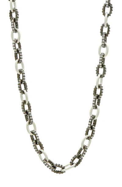 Freida Rothman Industrial Finish Chain Necklace In Silver