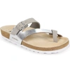 Mephisto Nalia Slide Sandal In Light Grey Patent