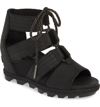 Sorel Joanie Ii Cage Wedge Sandal In Black ModeSens