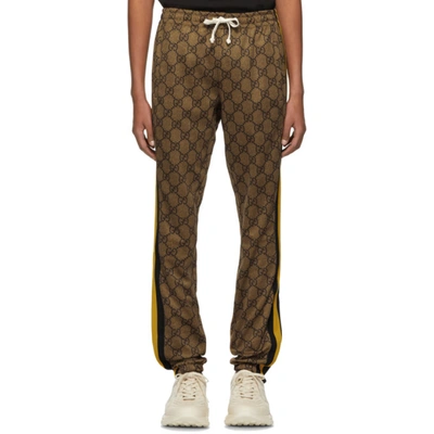 Gucci Brown Gg Striped Lounge Pants In 2088vntgcml
