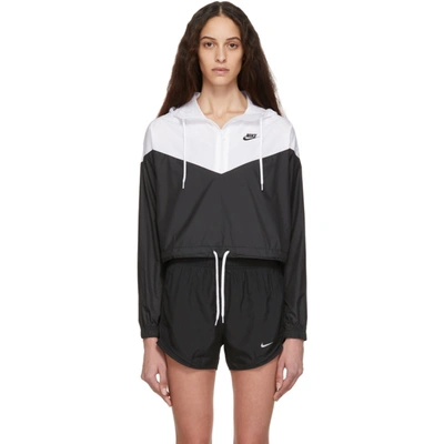 Nike White And Black Sportswear Windrunner Jacket In 010 Blk/wht