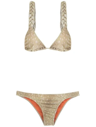 Adriana Degreas Velvet Bikini Set In Neutrals