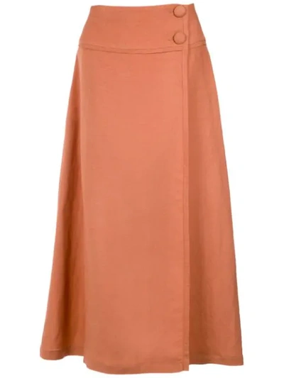 Adriana Degreas Midi Skirt In Orange