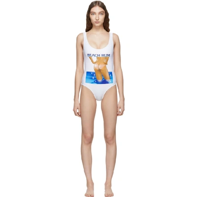 Ashley Williams White Beach Bum One-piece Swimsuit