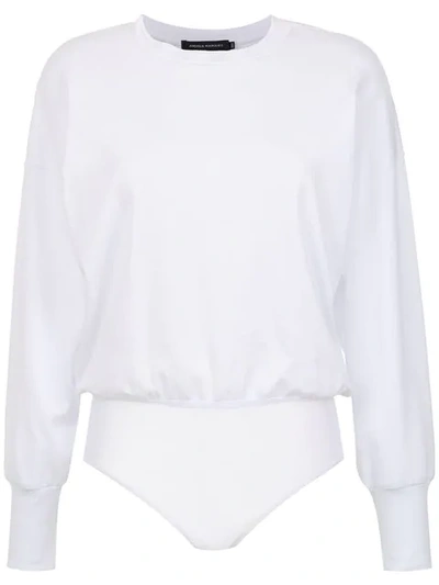 Andrea Marques Plain Bodysuit In White