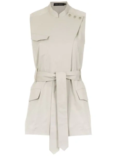 Andrea Marques Belted Gilet In Neutrals