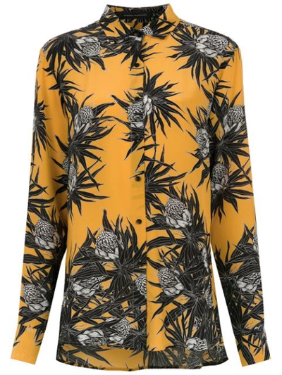 Andrea Marques Printed Silk Shirt In Yellow