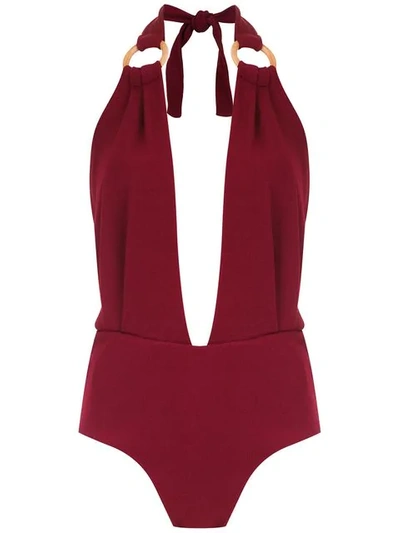 Framed Malibu Bodysuit In Red