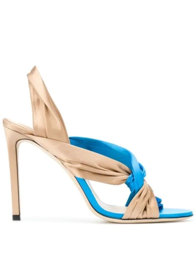 Jimmy Choo Intertwined Satin Mules In 蓝色
