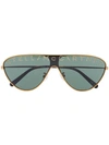 Stella Mccartney Logo Aviator Sunglasses In Gold