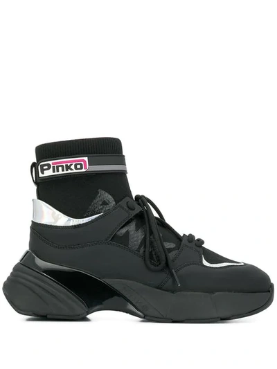 Pinko Sock Style Sneakers In Black