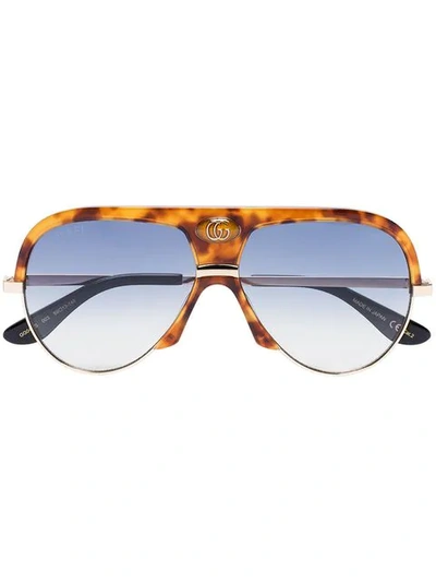Gucci Gg0477s Aviator Sunglasses In Blau | ModeSens