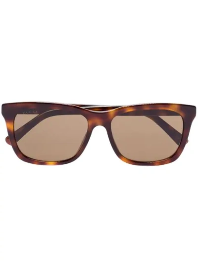 Gucci G0449s Wide Sunglasses In Braun