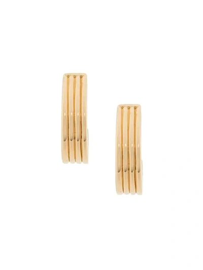 Pre-owned Nina Ricci Vintage 1980's Demi-hoop Earrings In Gold