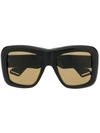 Gucci Oversized Sunglasses In 001 Black Black Brown