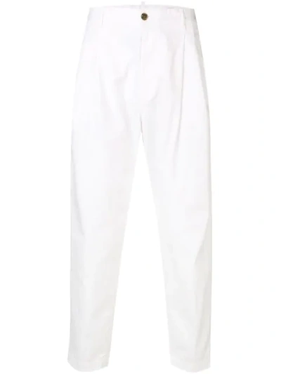 Dsquared2 Cropped Tailored Trousers In White