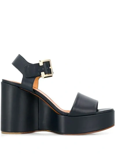 Clergerie Wedge Sandals In Blue
