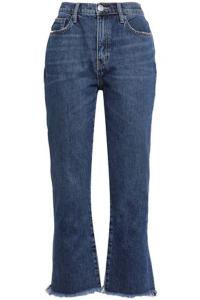 Current Elliott Woman Cropped High-rise Bootcut Jeans Dark Denim