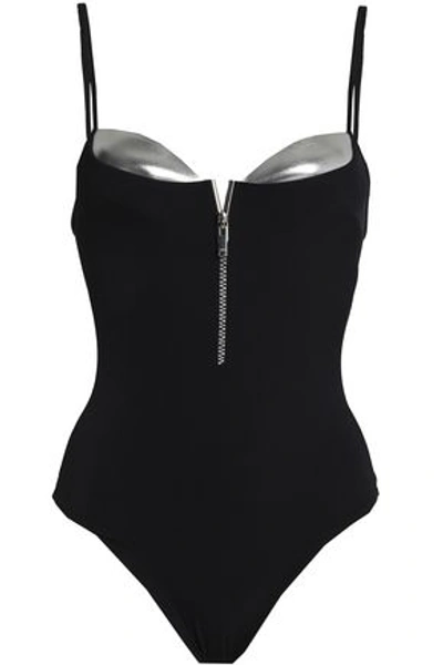 La Perla Woman Metallic-trimmed Swimsuit Black